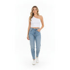 Destello de cristal / Básica rib - blanco 010